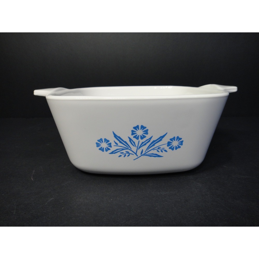 Corning Ware P-43-B Blue Cornflower 700mL Square Casserole Dish Vintage USA EUC